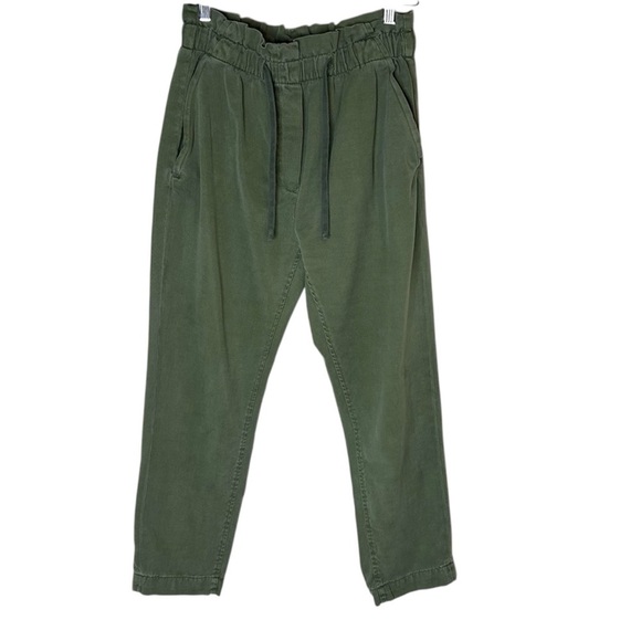 Zara Womens Green Mid Waist Trouser Pants- Size Small - Picture 2 of 13